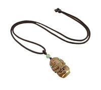 Openable Green Sandalwood Necklace with Elephant God Hollow Pendant - Retro Ethnic Style Sweater Chain Accessory(ElephantGod)