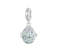 Openable Lucky Egg Dangle Charm Genuine 925 Silver Compatible With