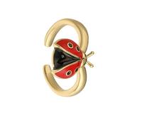 Openable Rings Featuring Colorful Drip Painted Ladybirds Artwork Comfortable Lightweight Copper Jewelry Accessory Lightweight Adjustable Cocktail Rings