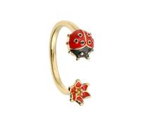Openable Rings Featuring Colorful Drip Painted Ladybirds Artwork Comfortable Lightweight Copper Jewelry Accessory Lightweight Adjustable Cocktail Rings