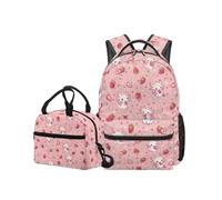 OPENARTUP Axolot Backpack for Girls with Lunchbox Kids Backpack Elementary School Pink Backpacks Big Capacity Bookbag Insulated Pouch Bag Snack Bag Kawaii Bookbag for Camping