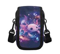 OPENARTUP Axolotl Phone Crossbody Bag for women Antitheft 2 Zipper Pockets Colorful Galaxy Lightweight and Fashion,Suitable for Daily Life at Work,All Seasons,Traveling,Cycing,Shopping