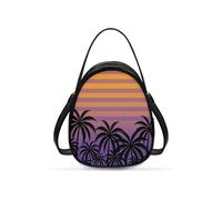 OPENARTUP Coconut Tree Ladies Shoulder Bags Crossbody,Soft Leather Compact and Portable Small Square Anti Theft Beautiful and Fashion Purple Purse for Shopping,Workout,All Seasons,Travel