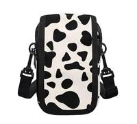 OPENARTUP Cow Print Mobile Phone Purse Adjustable Strap with Double Larye Zipper Black and White Fashion and Beautiful Bags for Women Travel,All Seasons,Dating,Cycling,Shopping