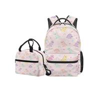 OPENARTUP Dinosaur Backpack for Girls Pink Backpack and Lunch Box Set 1st Grade Backpacks Ages 8-10 Insulated Lunch Pouch Kid Backpacks Big Capacity School Bag for Hiking