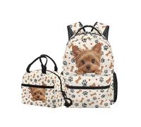 OPENARTUP Dog Backpack and Lunchbox Set Girls Back to School Bag Elementary 3rd Grade School Backpacks Kids Backpack 10-12 Leakproof Cooler Lunchbox Insulated for Travel