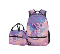 OPENARTUP Dragon Backpack for Kids Girls Backpack with Lunch Box Insulated Elementary School Backpacks for Girls 3rd Grade School Bag Little Kid Backpacks 17 Inch Laptop Lunch Pouch