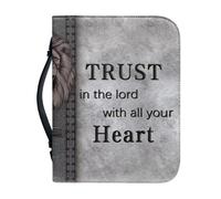 OPENARTUP Floral Print Bible Covers with Bookmark, Bible Bag with Zipper Pocket, Large Bible Cover Case with Scripture: God Will Help Her at The Break of Day, Durable Bible Case