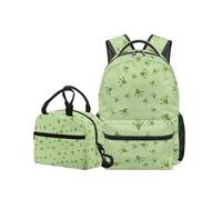 OPENARTUP Frog Backpack for School Girls Backpack and Lunch Box Set Green 1st Grade Backpacks Ages 8-10 Leakproof Lunch Pouch Kid Backpacks Large Capacity School Bag for Picnic