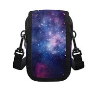 OPENARTUP Galaxy Cross Body Phone Bags Adjustable Strap Purse Double Larye with Anti Theft Design,Blue Beautiful Lightweight Fashion,Suitable for Daily Life and All Seasons,Traveling,Workout