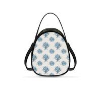 OPENARTUP Gypsophila Shoulder Bags Women Cross Body,Double Layer Anti Theft With Shoulder Strap Fashion and Fancy Blue Baby's Breath Mini Zipper Purse for Daliy Life,Travel,Workout,Cycing,All Seasons