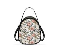 OPENARTUP Hibiscus Mutabilis Crossbody Bag Women,With Shoulder Strap Double Layer Pink Beautiful and Cute Small Soft Leather Bags for Daliy Life,Workout,Travel,Cycing,Shopping,Work,All Seasons