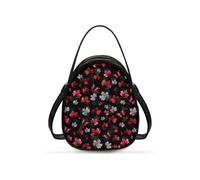 OPENARTUP Maple Leaf Women's Shoulder Bag,Adjustable Strap Anti Theft Red With Portable Cute Fashion and Lightweight Zipper Leather Bags for Travel,All Seasons,Cycing,Work,Workout