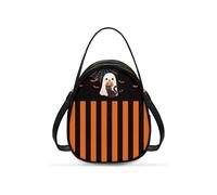OPENARTUP Spectre Womens Shoulder Bag,Compact and Portable Anti Theft Double Layer Fashion and Lightweight Orange Line Leather Handbags for All Seasons,Cycing,Workout,All Saints' Day,Travel