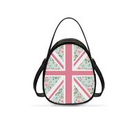 OPENARTUP Union Flag Crossbody Bag Women,With Shoulder Strap Double Layer Pink Flowers Beautiful and Cute Small Soft Leather Bags for Daliy Life,Workout,Work,All Seasons,Shopping,Travel