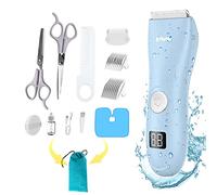 OPENBEAUTY Baby Hair Clippers, Low Noise Hair Trimmer for Kids, Waterproof USB Rechargeable Cordless Haircut Kit with LCD Display, Blue