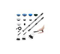 Leebein Electric Spin Scrubber, Cordless Cleaning Brush with 8 Replaceable Brush Heads, Tub and Floor Tile 360 Power Scrubber Dual Speed with Adjustable & Detachable Handle for Bathroom Kitchen Car