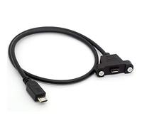 OpenII Micro B Male to Female Cable, Screw Panel Mount Micro USB Cable Extension Cord for Raspberry Pi, Arduino, Feather - 50cm