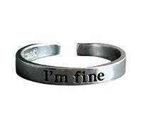 Opening Adjustable Couple Rings Adjustable Engraved Words Alloy Rings Accessory For Daily Wear Or Special Occasions Resiliences Symbol Jewelry