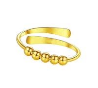 Opening Hand Jewelry Rotating Beads Fashion Ring Adjustment for Copper Texture Enthusiasts