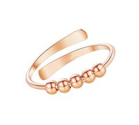 Opening Hand Jewelry Rotating Beads Fashion Ring Adjustment for Copper Texture Enthusiasts