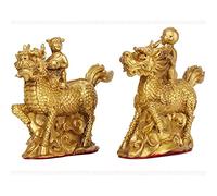 Opening Pure Copper Kylin Ornaments Lucky Send Town House Feng Shui Decorations Wealth Desk Decoration Housewarming Evil Gifts A Pair Exquisite Crafts,B