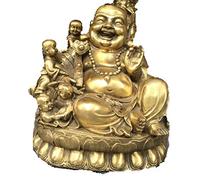 Opening the Pure Copper five Son Maitreya Buddha Copper five Sons Dengke lucky Elephant to Send the Maitreya Buddha statue town house Feng Shui