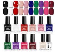 OpenLive Package Included: 10 Bottles of Beautiful Multicolor Nail Polish, 2 Bottles Base Coat and Shiny Top Coat, Classic and Fashion Colors Are Suitable for Pa