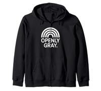 Openly Gray Funny Grey Hair Pride All Natural Grey Senior Zip Hoodie