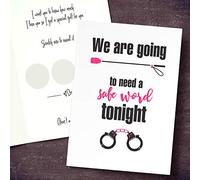 OpenMity Love Cards - Kinky Anniversary Card with Scratch offs for Him Husband Girlfriend Wife, Rude Adults Birthday Card, Valentines Pun, Naughty I Love You Card (Safe word)