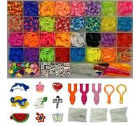 OpenParcel Store Loom Bands 32 Colors, DIY 2500+ Loom Band Kit with S-Clips to Make Gifts for Christmas, Birthday or Any Event