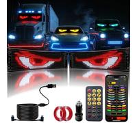 openRGB LED Devil Eye Lights for Windshield 23"x5"[2PCs], Dual Screen Sync with APP & Remote Control, Windshield Eyes Animated, 5V USB Powered, Programmable Evil Eyes for Car Truck RV Front Window