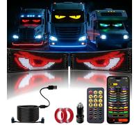 openRGB LED Devil Eye Lights for Windshield 35.3"x7.5"[2PCs], Dual Screen Sync with APP&Remote Control, Windshield Eyes Animated, USB Powered, Programmable Evil Eyes for Big Car Truck RV Front Window