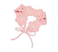 Openwork Crochet Flower Headband Adjustable Tie Hair Hoop, 6.5cm Width Headpiece for Daily and Vacation Wear Floral Crochet Headband Tie Back Flower Hair Hoop Openwork Knit Headdress Wrap Photo Wear