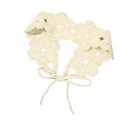 Openwork Crochet Flower Headband Adjustable Tie Hair Hoop, 6.5cm Width Headpiece for Daily and Vacation Wear Floral Crochet Headband Tie Back Flower Hair Hoop Openwork Knit Headdress Wrap Photo Wear