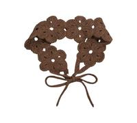 Openwork Crochet Flower Headband Adjustable Tie Hair Hoop, 6.5cm Width Headpiece for Daily and Vacation Wear Floral Crochet Headband Tie Back Flower Hair Hoop Openwork Knit Headdress Wrap Photo Wear