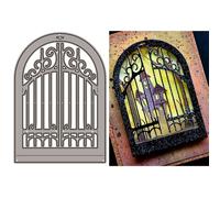 Openwork Door Cutting Dies Retro Floral Pattern Metal Cutting Dies for Scrapbooking Album Stencils Party Wedding Festivals Decoration