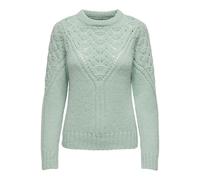 Openwork Knit Jumper with Crew Neck sea green