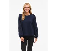 Openwork Long Sleeve Sweatshirt Navy Blue