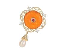 Openwork Pearls Accent Brooch Symbol of Blessings for Qipao Formal Attire Special Occasions Traditional Collar Brooch
