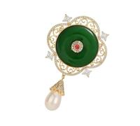 Openwork Pearls Accent Brooch Symbol of Blessings for Qipao Formal Attire Special Occasions Traditional Collar Brooch