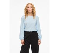 Openwork T-Shirt with Long Sleeves Light Blue