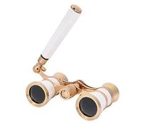 Opera Binocular, Glasses Telescope 3X25 Theater Glasses Mini Binocular Concert Portable Compact Lightweight, with Handle for Adults Kids Women Girls in Musical(white)