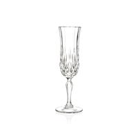Set 6 Glasses Flute Sparkling Wine Opera 13 CL IN Eco Crystal - Rcr Italian -