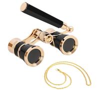 Opera Glass, Classic Foldable Opera Glass, 3 x 25 Magnification, Elegant Theatre Glass for Women, Elegant Theatre Glass for Women & Girls with Metal Chain & Bag, Portable for Concert (Black)
