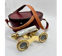 Opera Glasses Binoculars with Leather Box | Adjustable Focus Mini Brass Theater Glasses for Concerts, Opera, Ballet, Stage Performances Compact, Lightweight, Portable & Stylish Vintage-Style Viewer