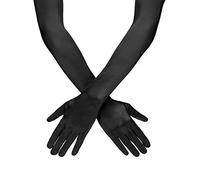 Opera Gloves 1920s Long Glove Classic Satin Elbow Length Gloves for Women, Adult Size (Black B)