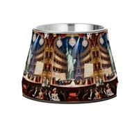 Opera House Statue of Liberty & Eiffel Tower Bowl for Dogs Non Skid Stainless Steel Cats Food Bowl for Slow Feed Dogs Comfort Feeding