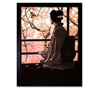 Wee Blue Coo Opera Madame Butterfly Japanese Art Print Framed Poster Wall Decor 12x16 inch
