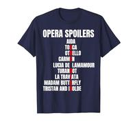 Opera Spoiler Tosca She Dies Latraviata Madame Butterflies T-Shirt, Men, Navy Blue, X-Large